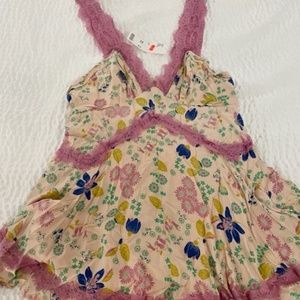 Urban Outfitters - Floral and Pink Lace Dress